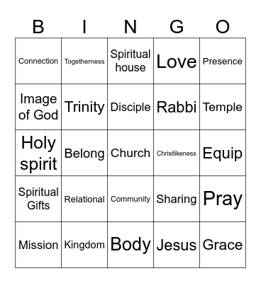 SERMON Bingo Card