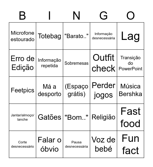 Mormon Bingo Card