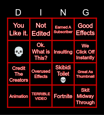 Random Video Bingo Card