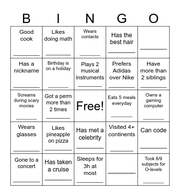 Find Someone Who... Bingo Card