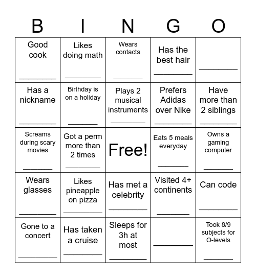 Find Someone Who... Bingo Card