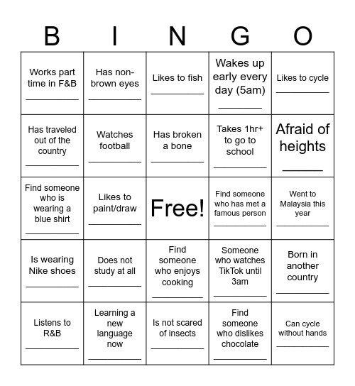 Green Monster Bingo Card