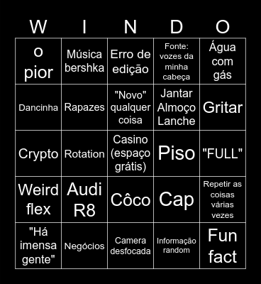 WINDOH BINGOH Bingo Card