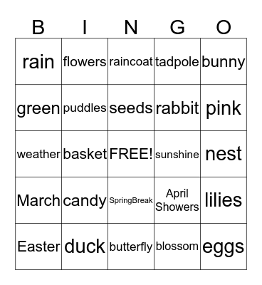 Spring Bingo Card