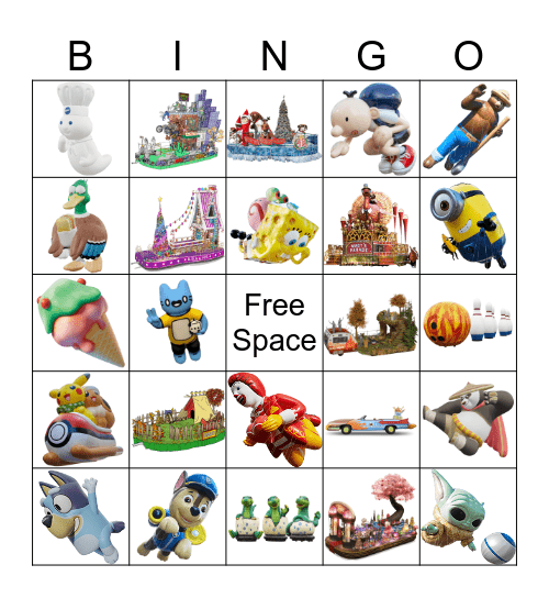 Macy's Thanksgiving Day Parade 2023 Bingo Card