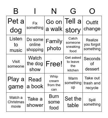 Thanksgiving Bingo Card