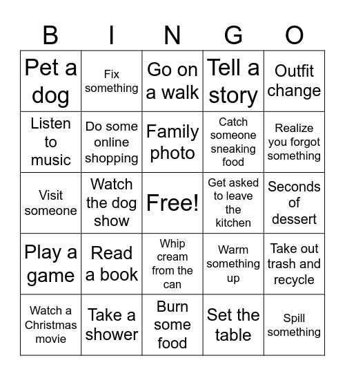 Thanksgiving Bingo Card