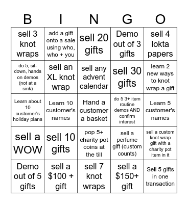 GIFT CONTEST Bingo Card