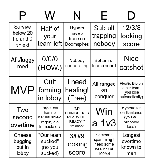 So epic Bingo Card