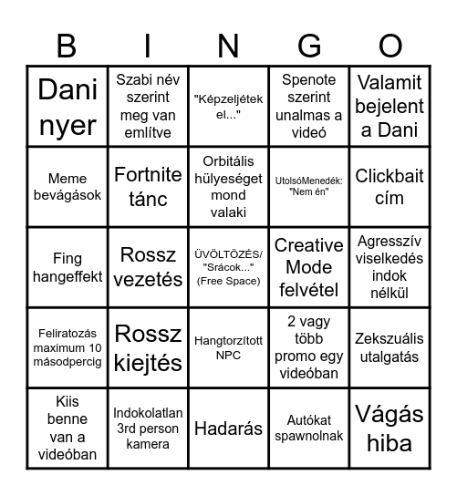Influencer Bingo I Bingo Card