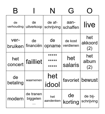Taal op Maat 6.4 Bingo Card