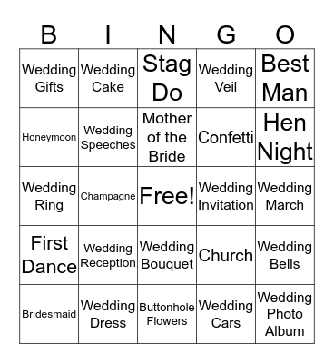 wedding bingo