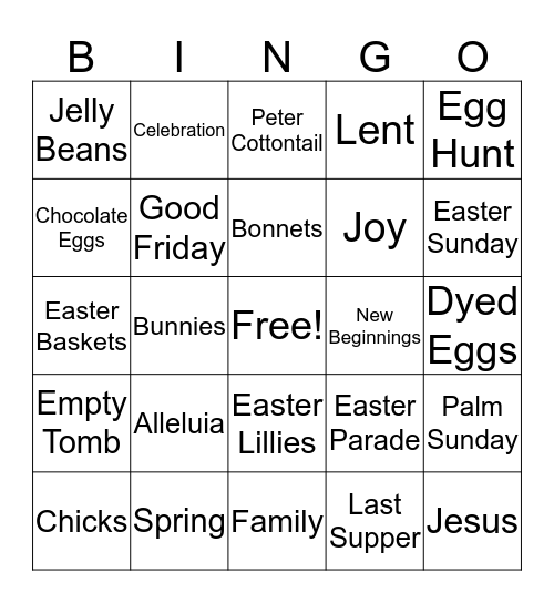 Easter  Bingo Card