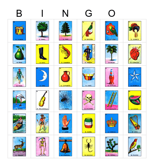 Loteria de México Bingo Card