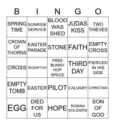 GOOD FRIDAY AND HAPPY EASTER BINGO! Bingo Card