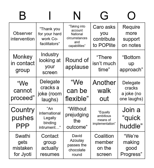 INC-3 Bingo Card Bingo Card