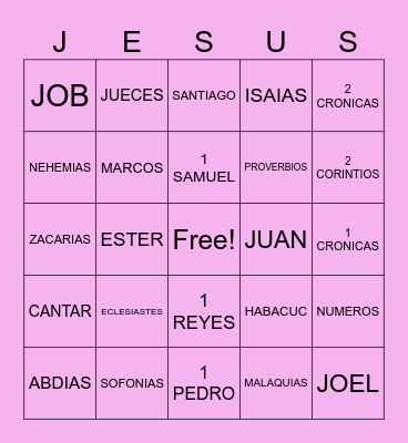 JESUS BINGO Card