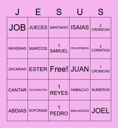 JESUS BINGO Card