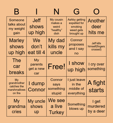 Thanksgiving 2023 Bingo Card