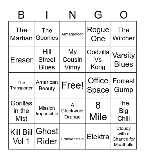 Movies_11182023 Bingo Card