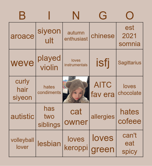 Meen Bingo Card