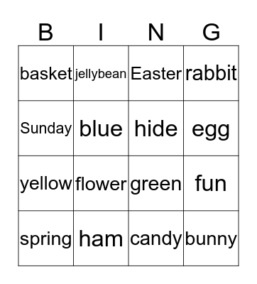 Easter Bingo Card