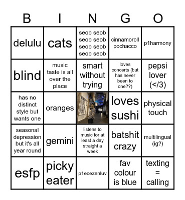 kia's bingo Card
