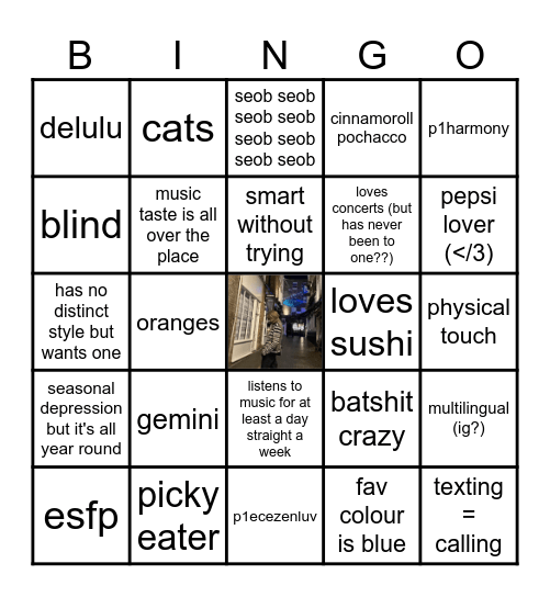 kia's bingo Card