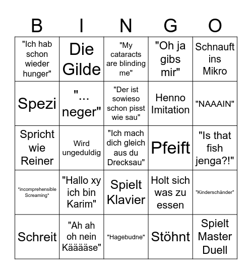 Karim Bingo Card