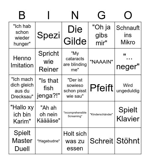 Karim Bingo Card