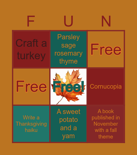 Thanksgiving Bingo Card