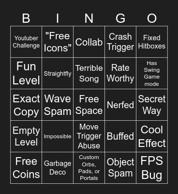 Recent Tab Bingo Card