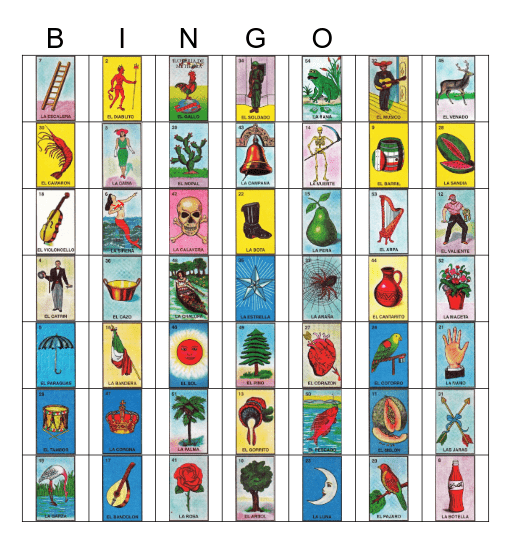 Loteria Mexicana Bingo Card
