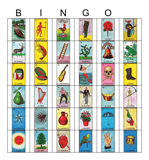 Loteria Mexicana Bingo Card