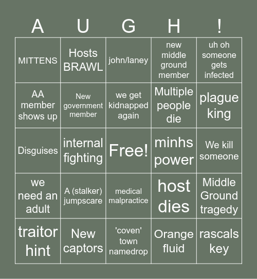 ANIMUS BINGO 2 Bingo Card
