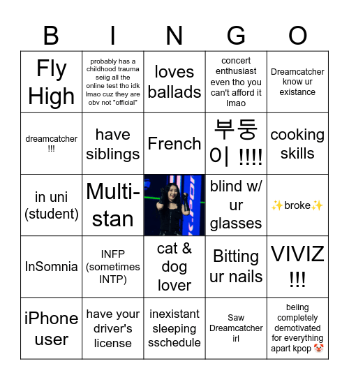 Lucy's Bingo Card