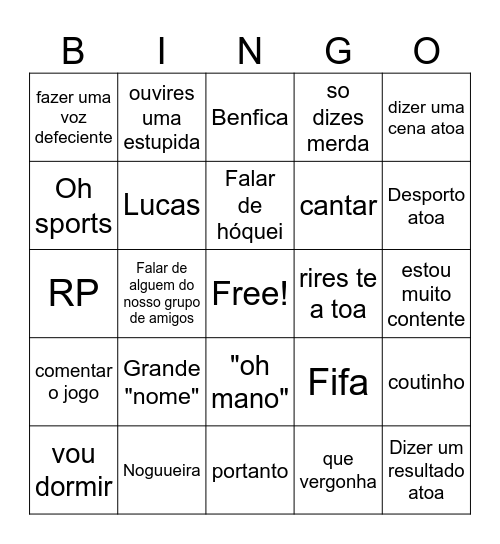 Chicao Bingo Card