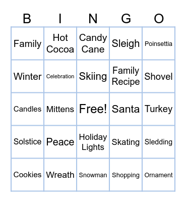 ❄️ Frosty Fun ❄️ Bingo Card