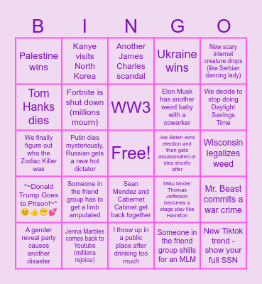 2024 Bingoooo Bingo Card