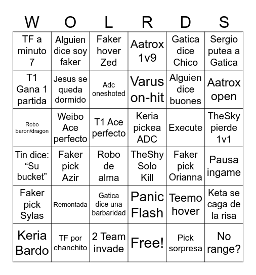 The Game Bingo Card