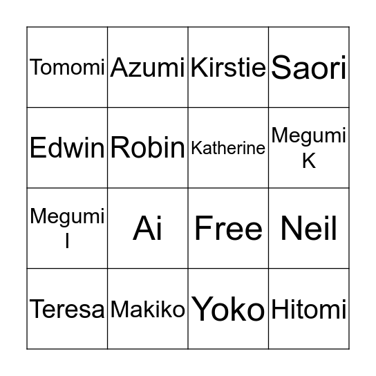 Who is it???????? Bingo Card