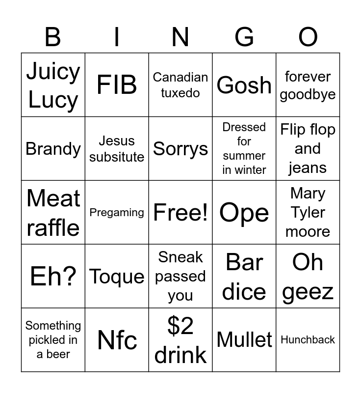 Midwest bingo Card