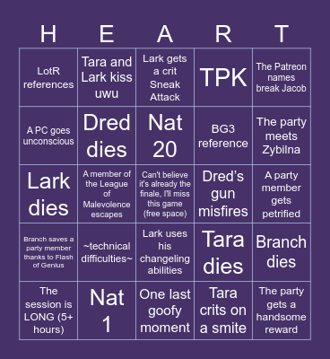 Wild Beyond the Witchlight - FINALE Bingo Card