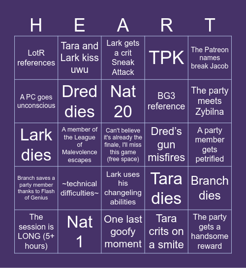 Wild Beyond the Witchlight - FINALE Bingo Card