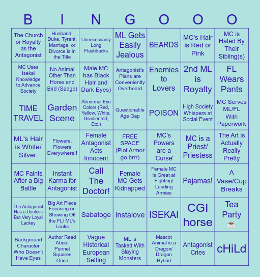 WEBTOON BINGOOO Bingo Card