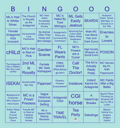 WEBTOON BINGOOO Bingo Card
