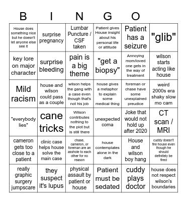 House MD Bingo Card