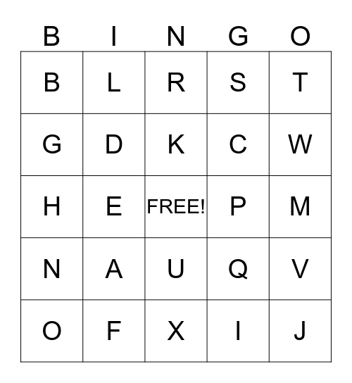 Sign Language  Bingo Card