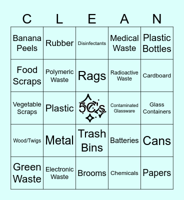 CLEAN-GO Bingo Card