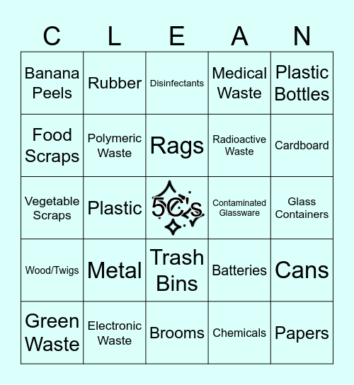 CLEAN-GO Bingo Card